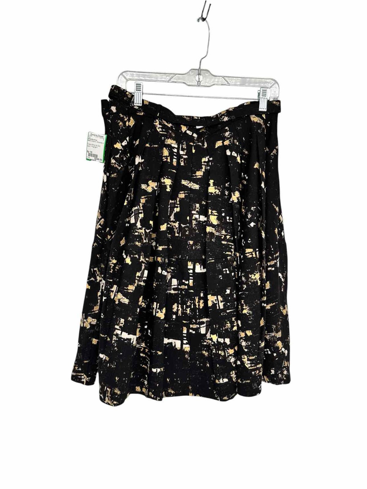 Samantha Sung Black Claire Wool & Silk Skirt Size 10 **NEW**