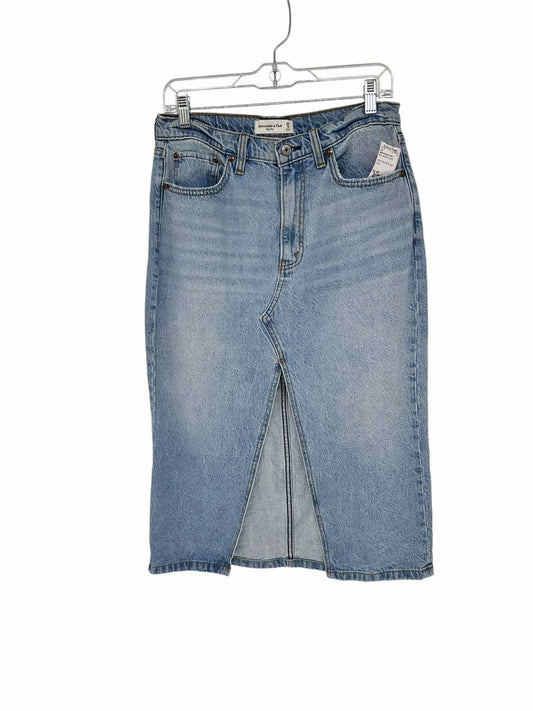 Abercrombie & Fitch High Rise Midi Jean Skirt Size 8P