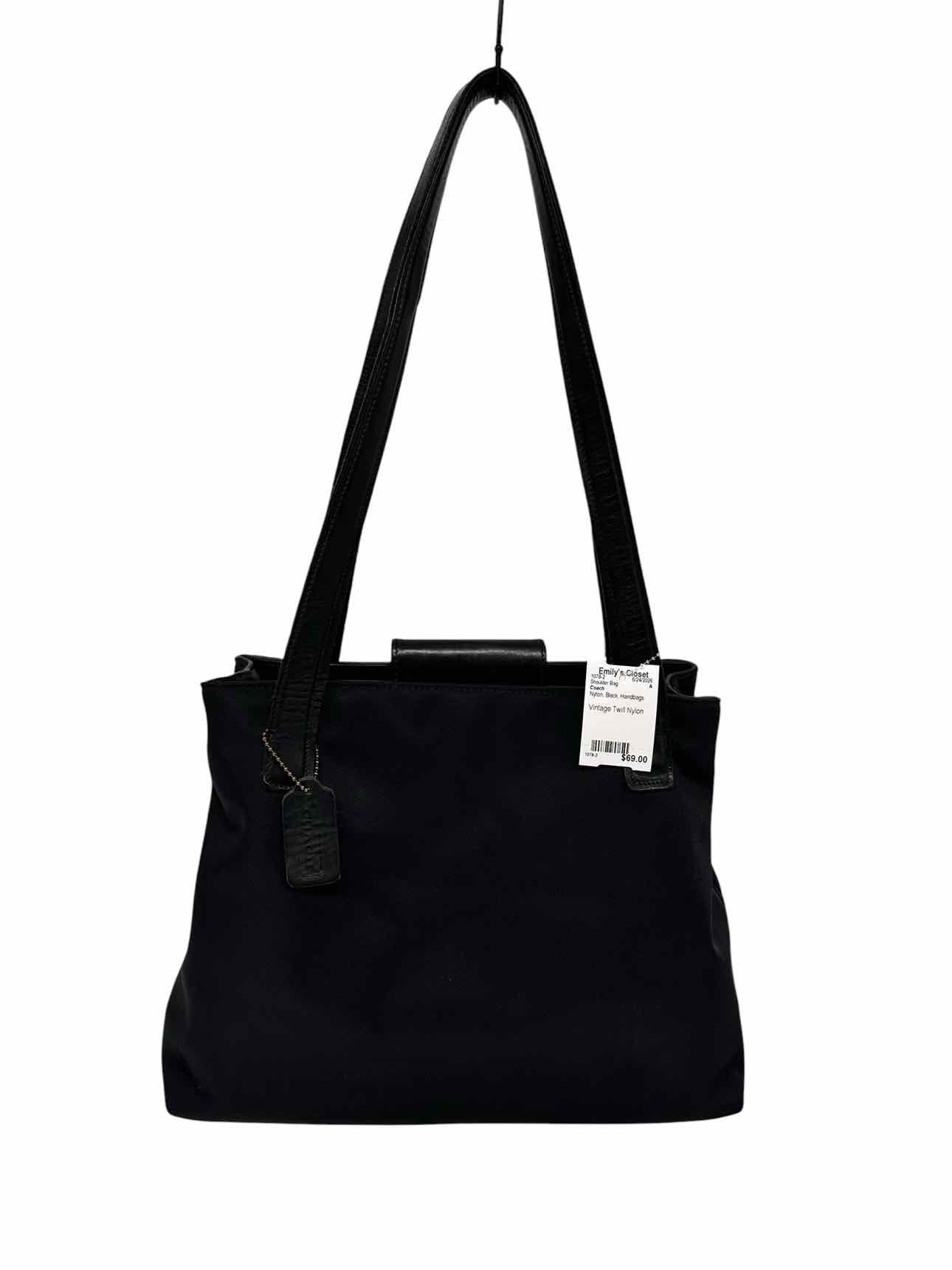 Coach Black Vintage Twill Nylon Shoulder Bag