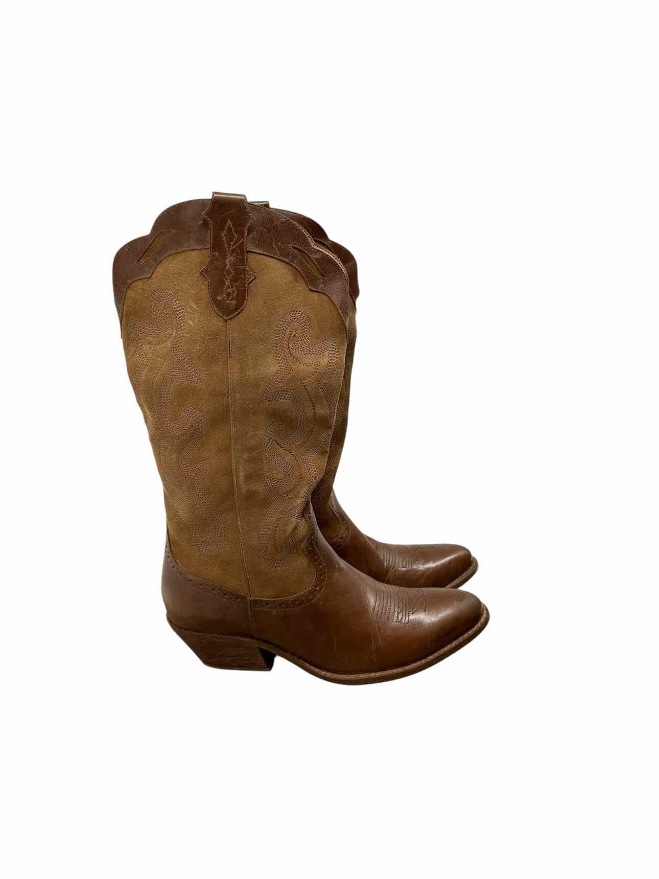 Diego Di Lucca Tan Samara Cowboy Boots Shoe Size 9  **NEW**