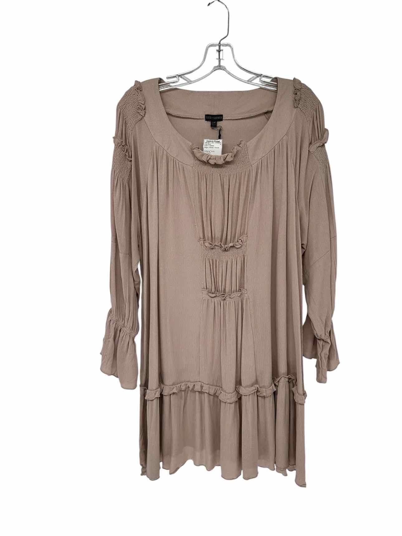 Coco +  Carmen Beige Victori Tunic Size S/M **NEW**