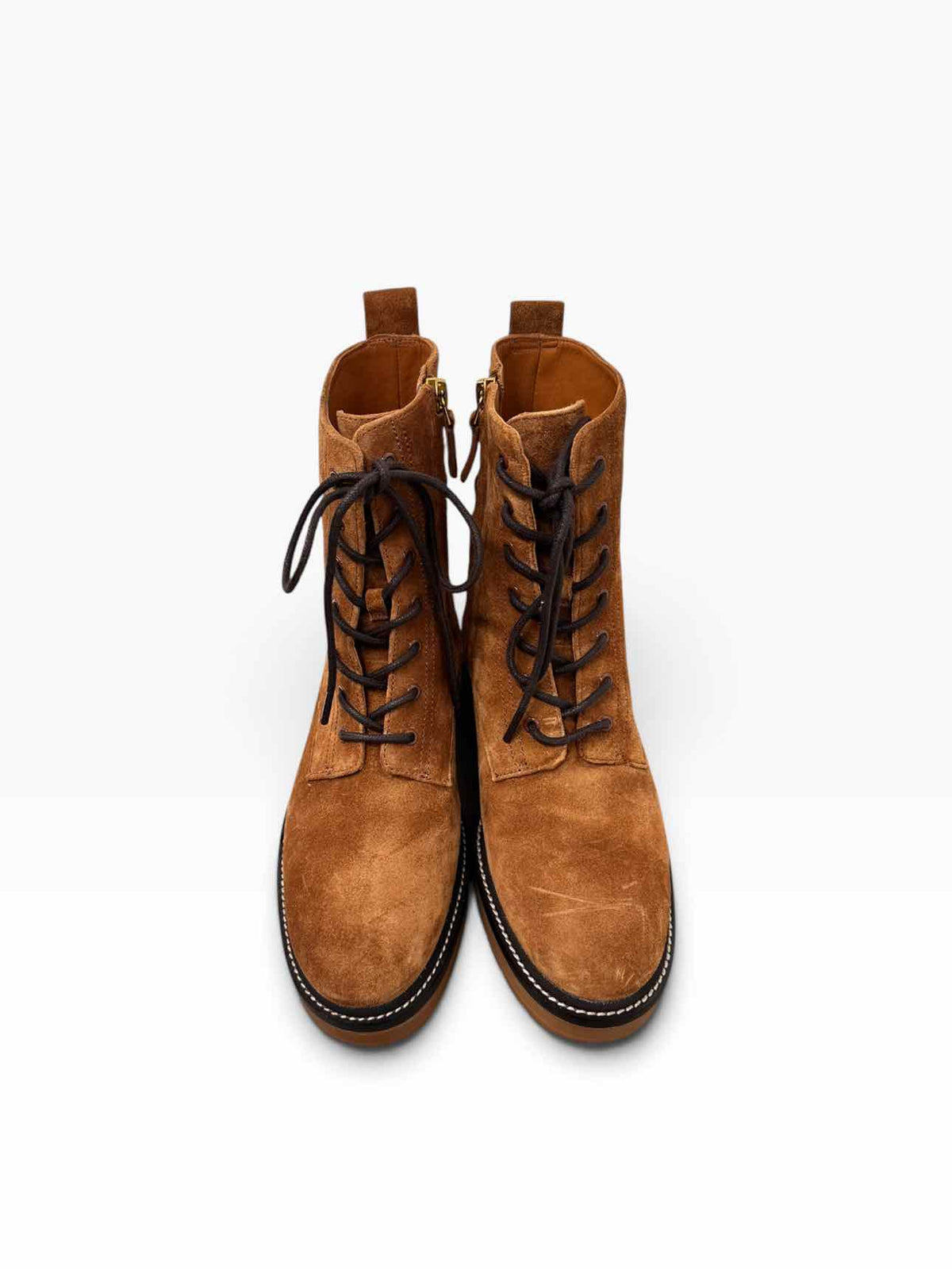 Tory Burch Miller Lug Sole Tan Boots Shoe Size 8