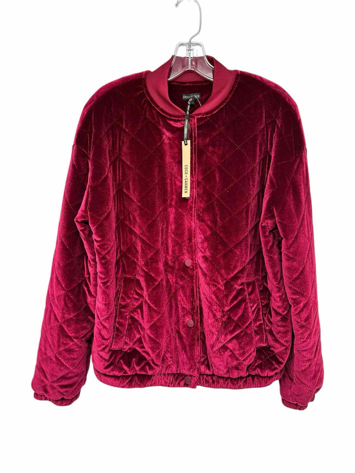 Coco +  Carmen Oakley Quilted Velour Varsity Jacket Size S/M **NEW**