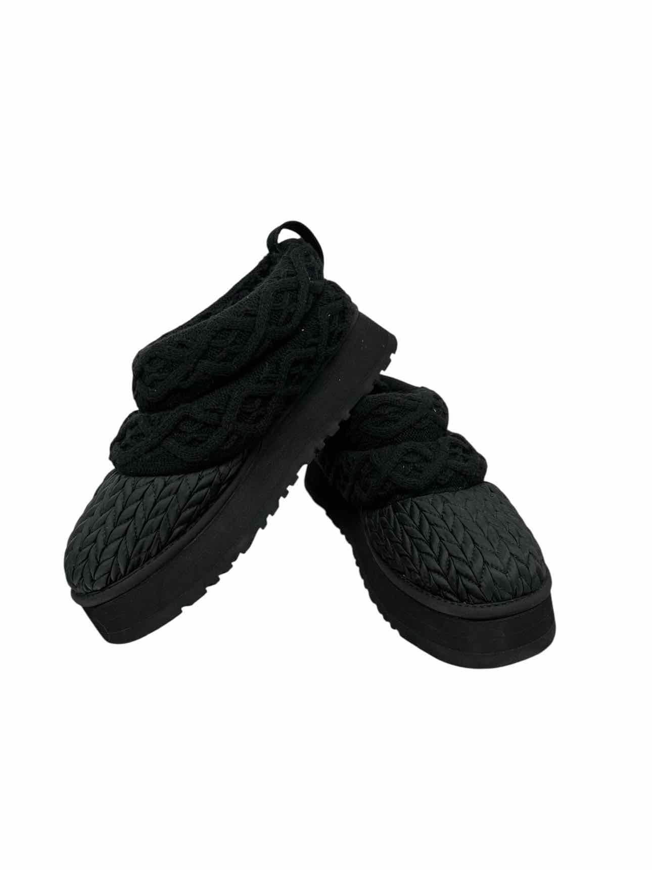 Ugg Tazz Villa Knit Black Slippers Shoe Size 9  **NEW**