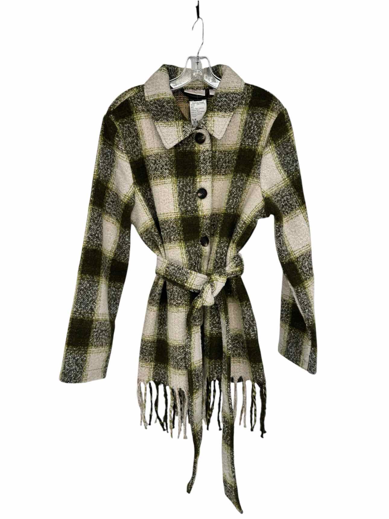 Belle Green Mad for Plaid Belted Boucle Shacket Size M **NEW**