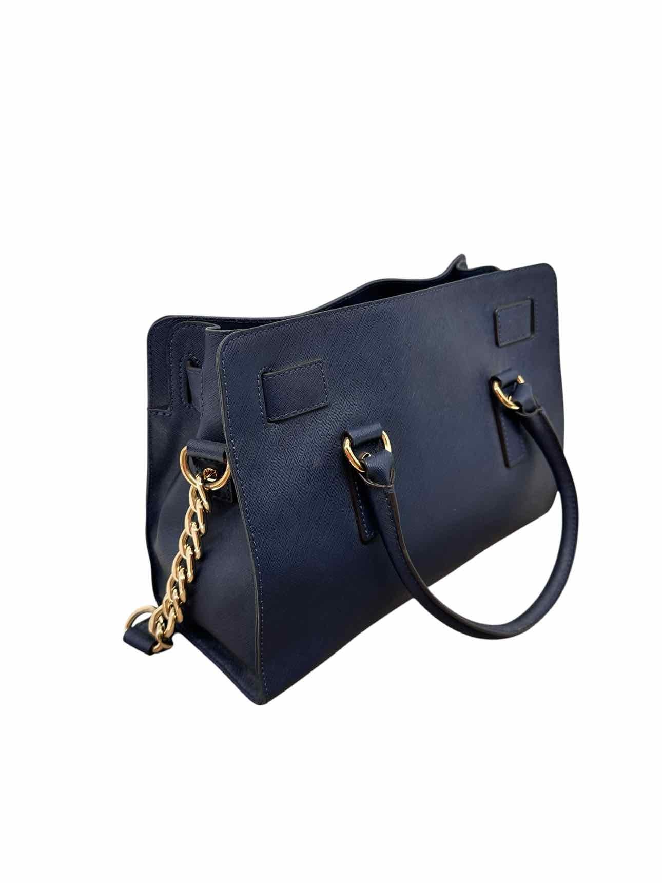 Michael Kors Hamilton Medium Satchel Navy Leather Satchel