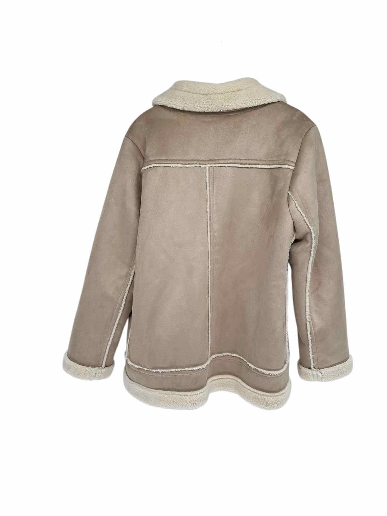 Ann Taylor Beige Shearling Coat Size PL