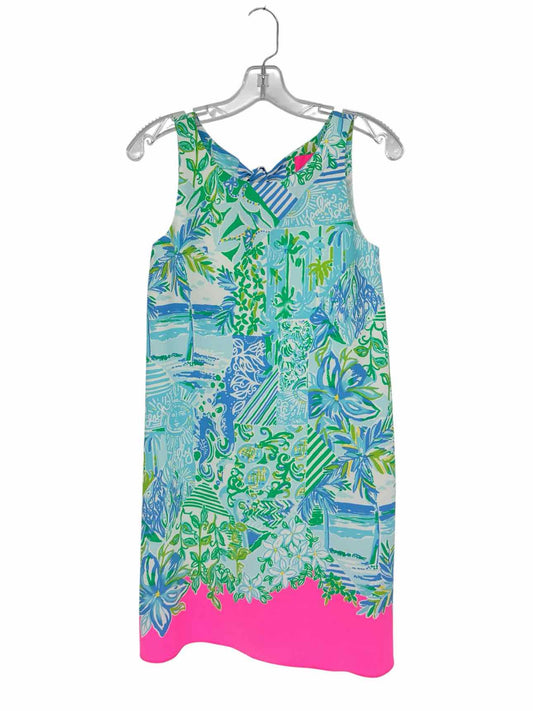 Lilly Pulitzer Jackie Shift Dress in Whisper Blue Beach Happy Size XS
