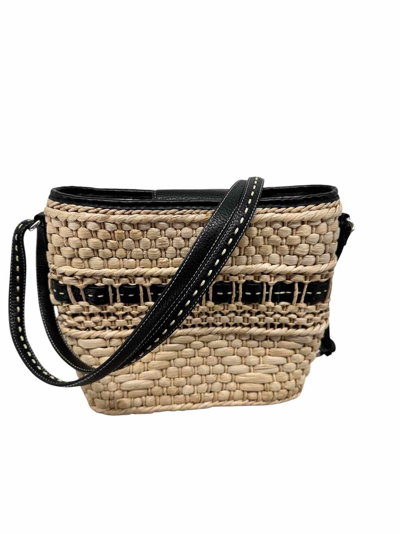 Brighton Tan Straw Shoulder Bag