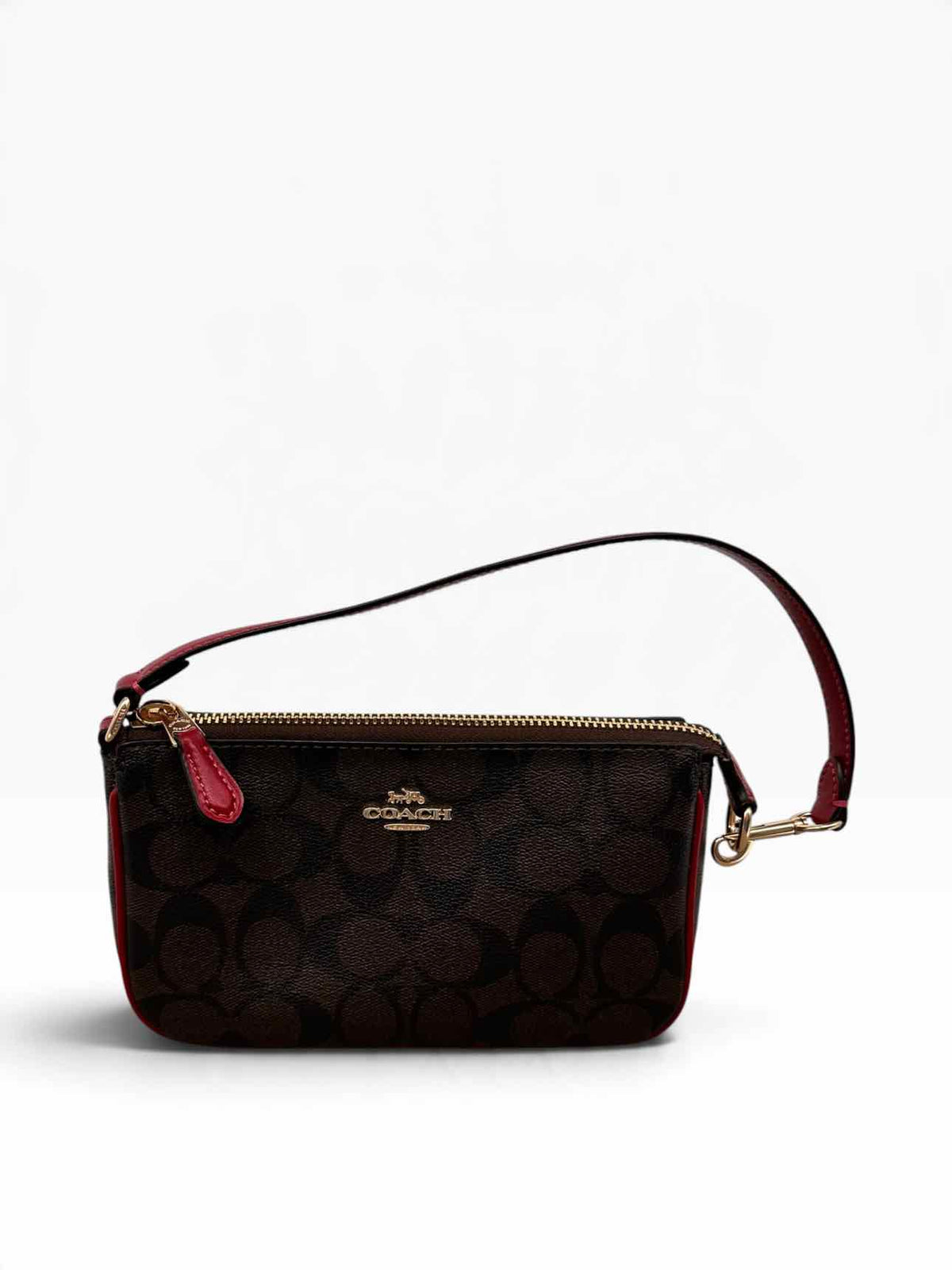 Coach Nolita Brown Coated Canvas Wristlet