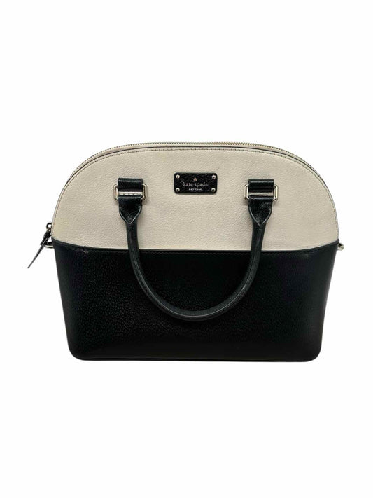 Kate Spade Grove Street Carli Off-White & Black Leather Satchel