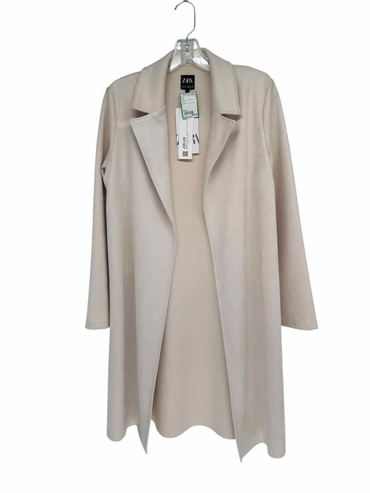 Zara Off-White Open Front Coat Size S **NEW**