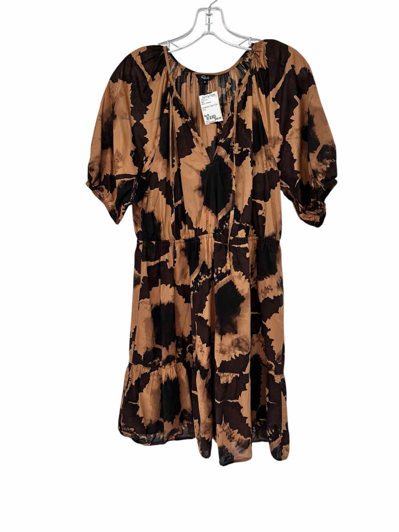 Rails Amabella Tiger's Eye Print Short Sleeve Dress Size M