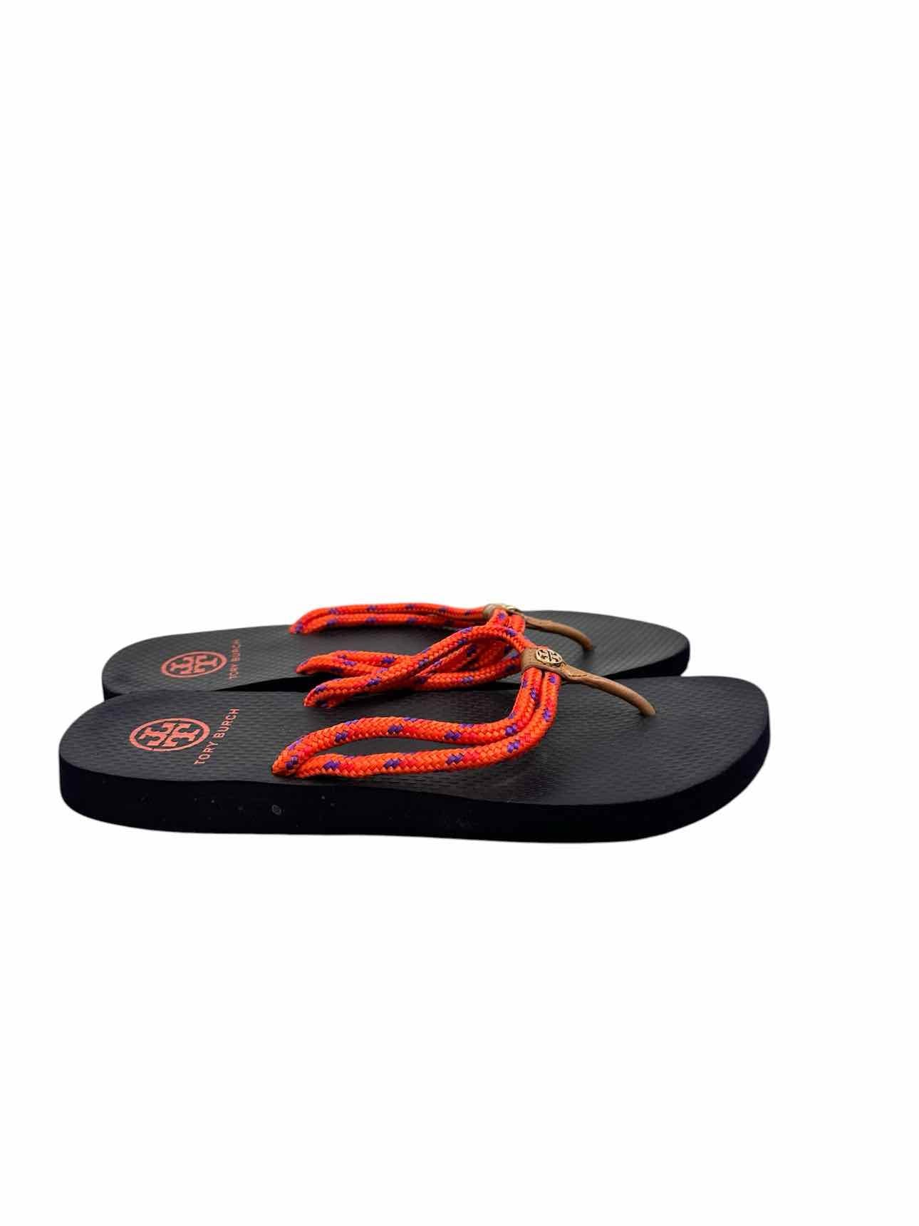 Tory Burch Orange Matteo Bungee Flip Flop Shoe Size 7.5