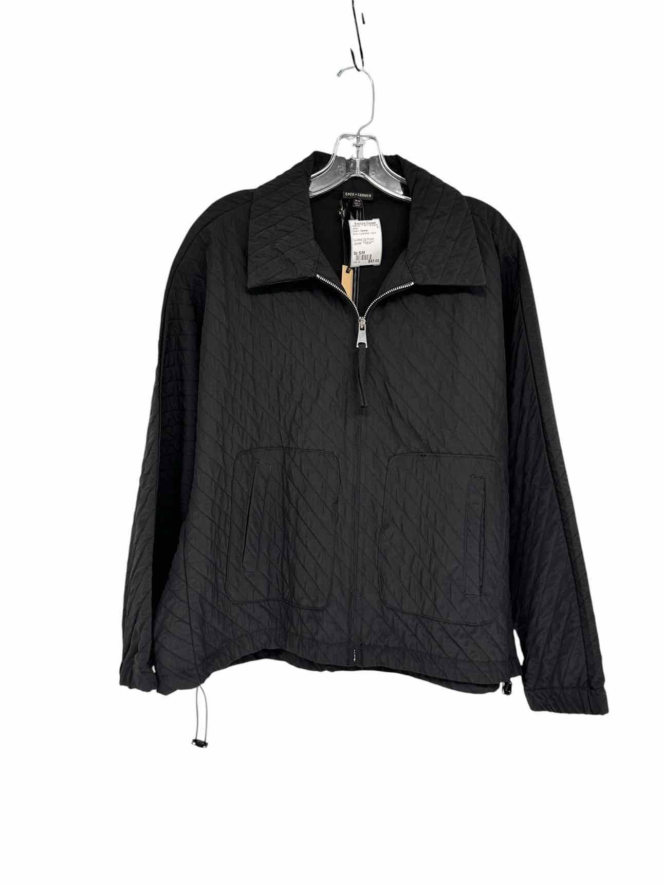 Coco +  Carmen Black Quilted Zip Front Jacket Size S/M  **NEW**