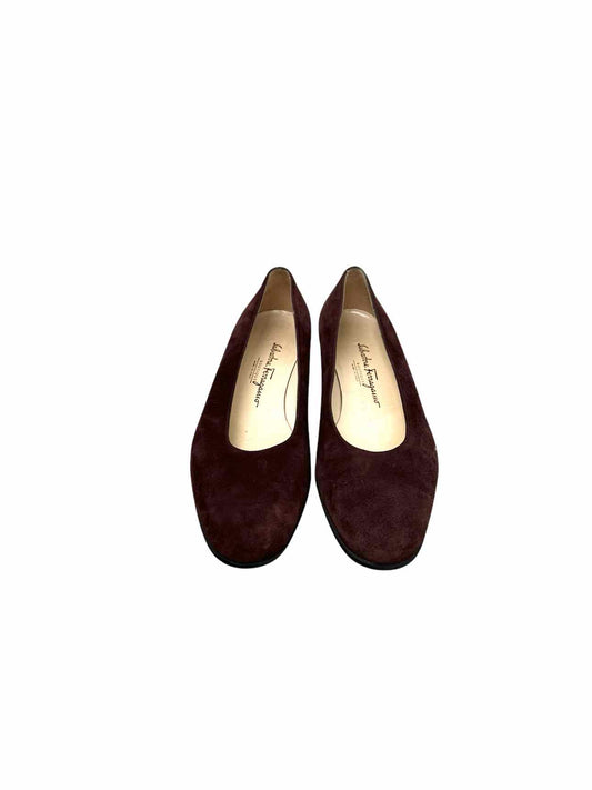 Salvatore Ferragamo Burgundy Flats Shoe Size 8