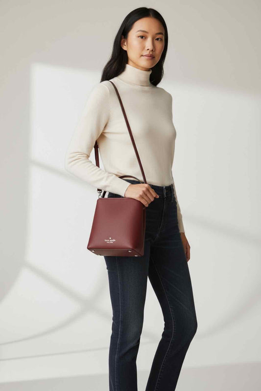 Kate Spade Darcy Bucket Bag Raspberry Leather Bucket Bag