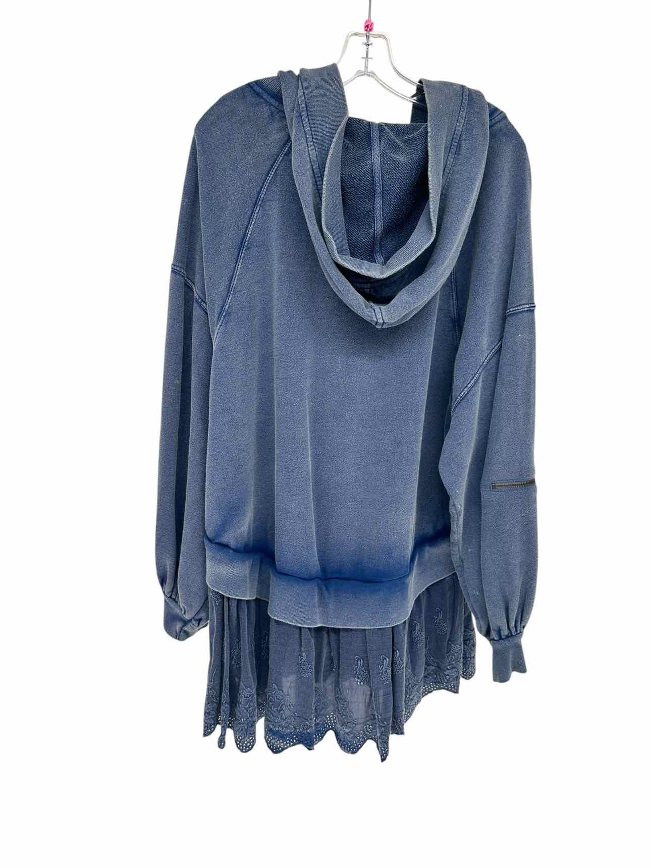 Free People Sweet Streets Hoodie Blue Size M Sweatshirt