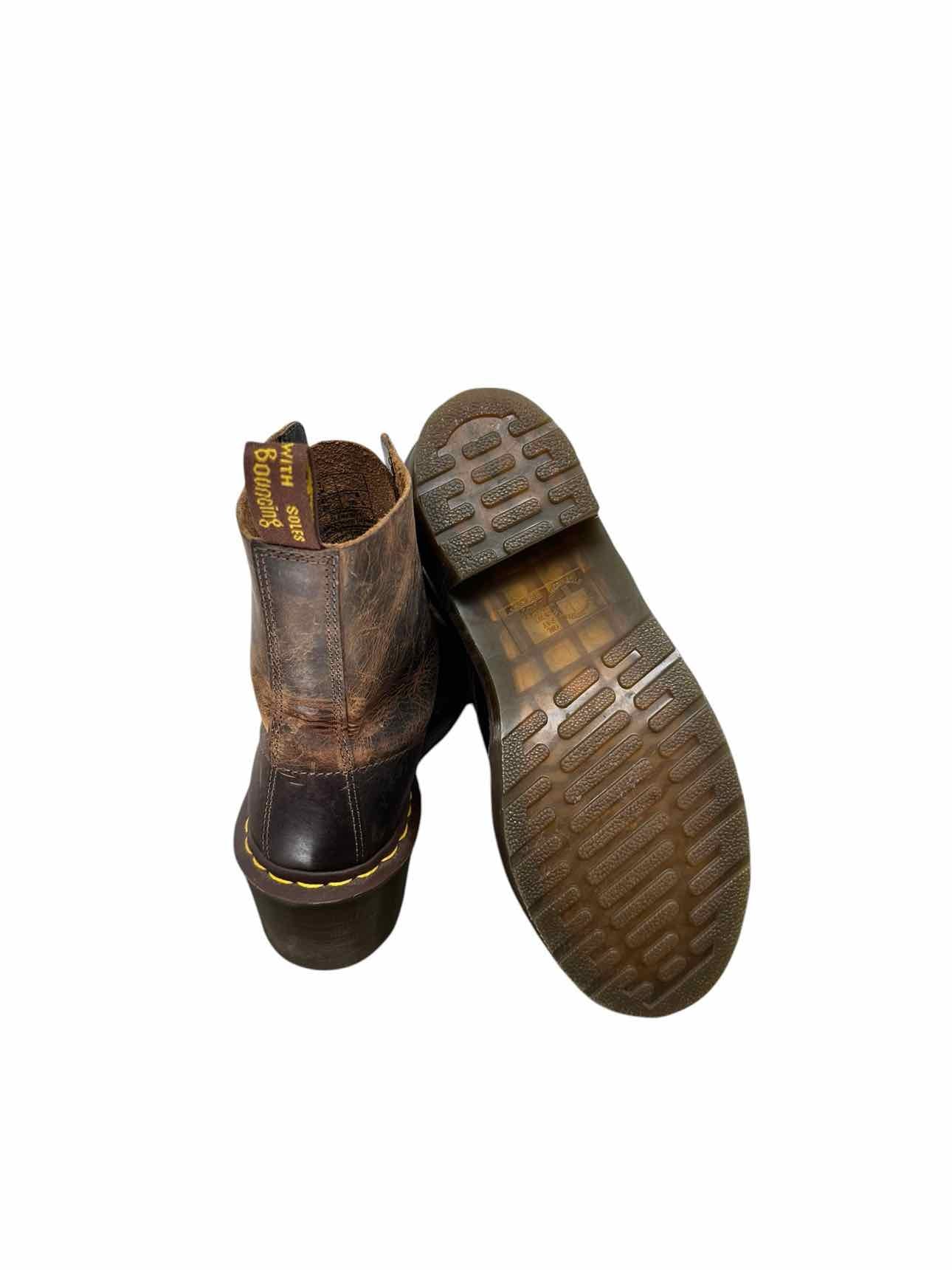 Dr. Martens 1460 Crazy Horse Lace Up Brown Boots Shoe Size 9