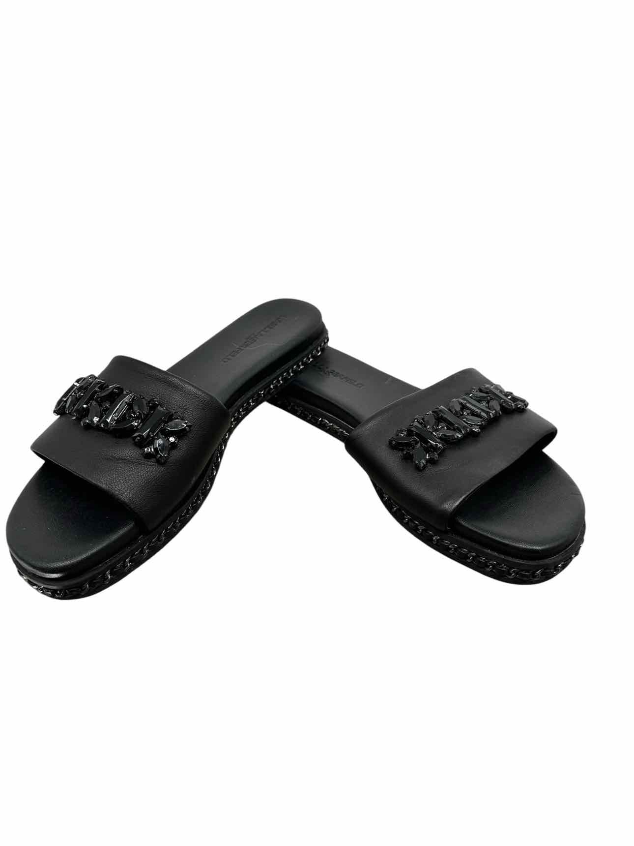 Karl Lagerfeld Bijou Black Sandals Shoe Size 7