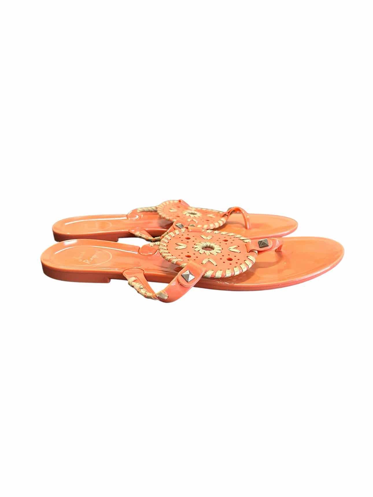 Jack Rogers Georgica Jelly Thong Sandal Orange Shoe Size 8