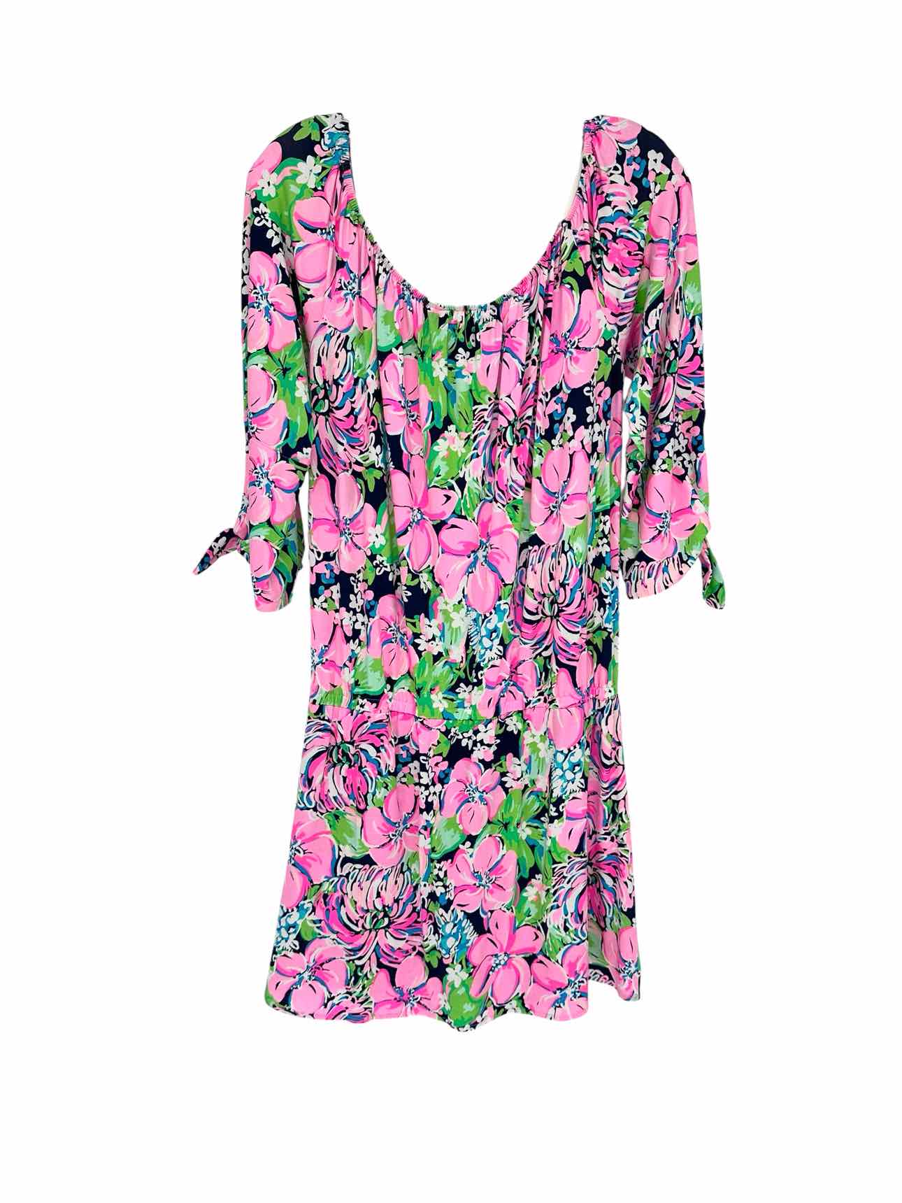 Lilly Pulitzer Lana Off-the-Shoulder Skort Romper in Pink Blossom Try Zest Size M