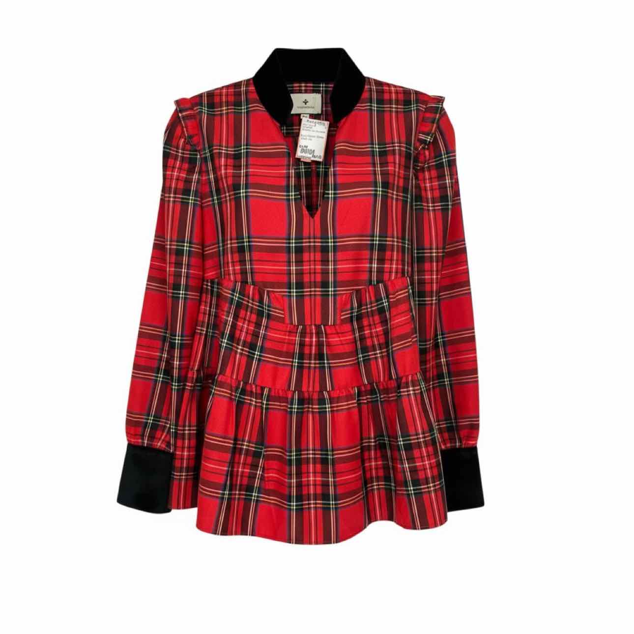 Tuckernuck Royal Stewart Tartan Bristol Top Red Size XS