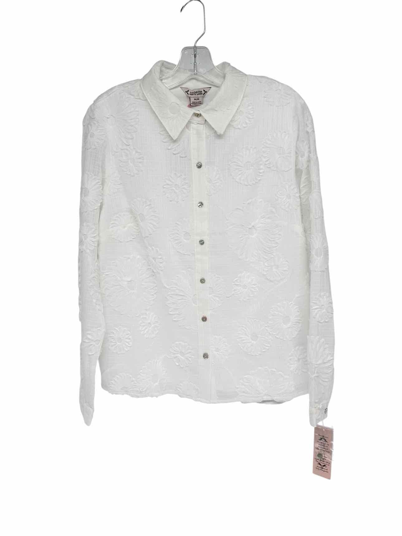 Nanette Lepore White Size M Long Sleeve Top **NEW**