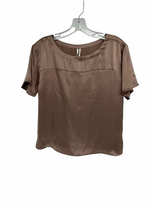 Anthropologie Taupe Short Sleeve Top Size XS