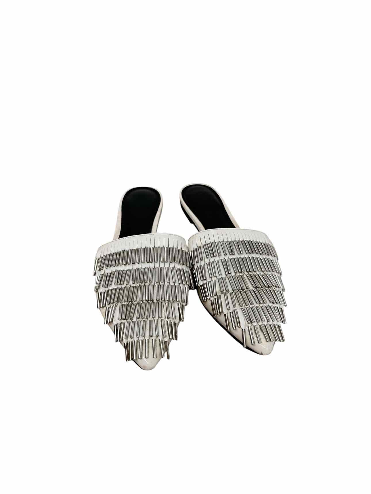 Calvin Klein Fringe Mule White Shoe Size 7.5