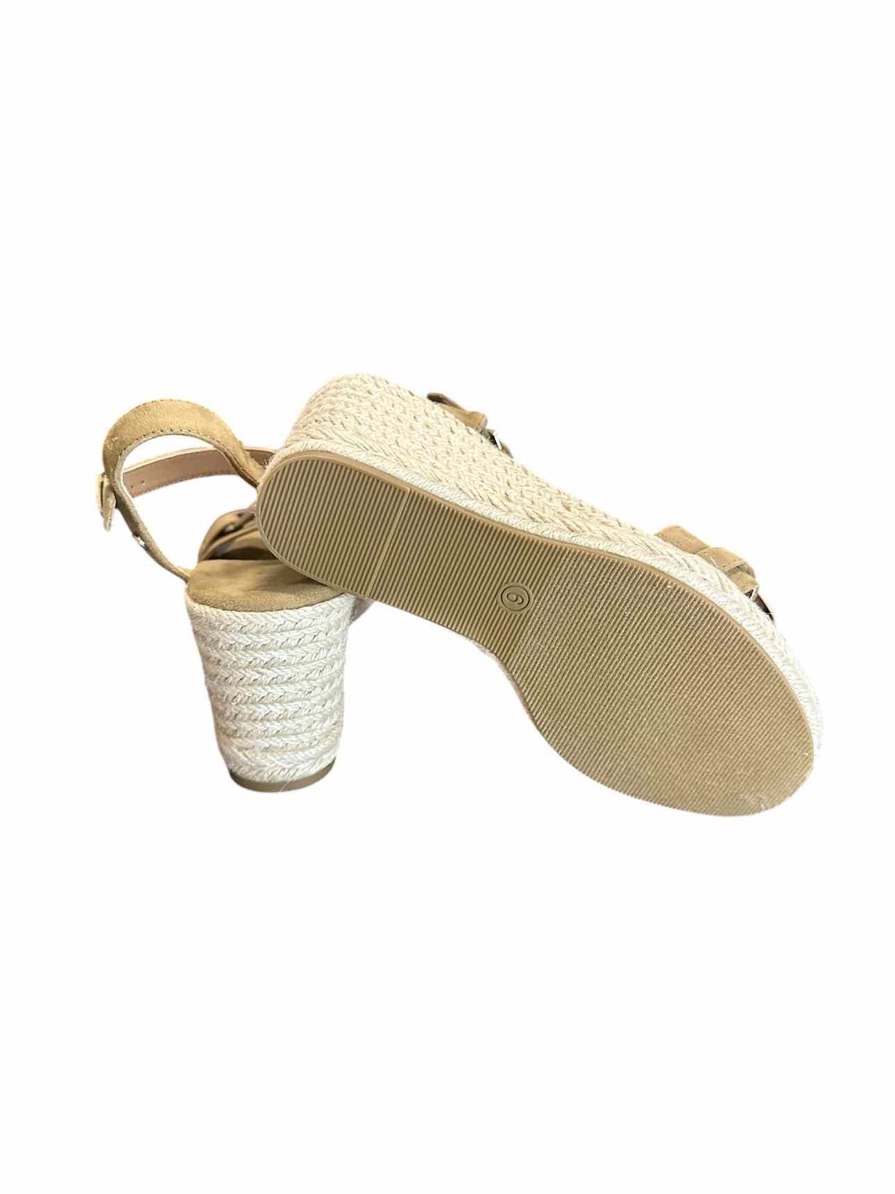 Anne Klein Espadrille Wedge Tan Shoe Size 6 **NEW**