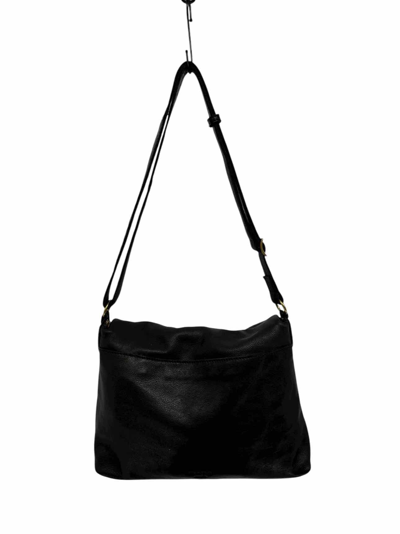 Margot Mickey Double Zip Black Leather Crossbody