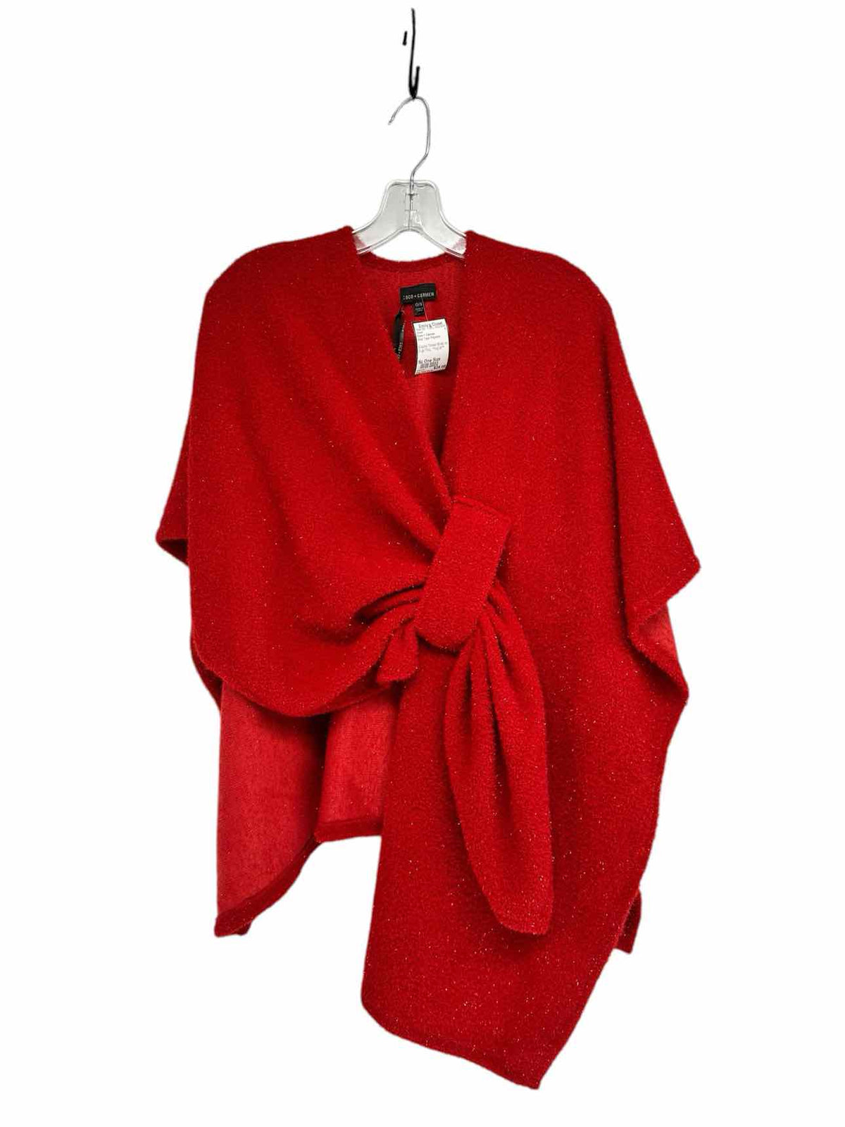 Coco +  Carmen Red Elaina Tinsel Wrap Shawl Size One Size **NEW**