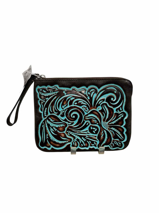 Patricia Nash Green Leather Cassini Wristlet