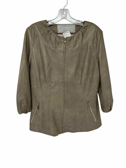 Jessica Simpson Taupe Zip Front Jacket Size L