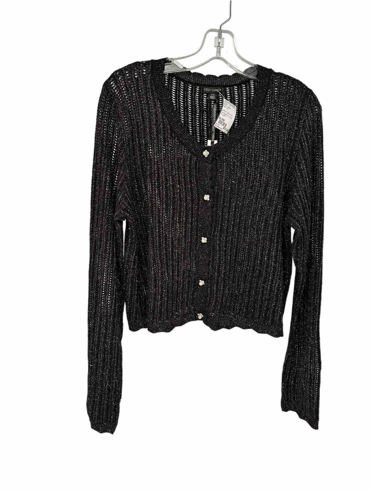 Coco +  Carmen Jodilyn Open Knit Cardigan Black Size S/M **NEW**