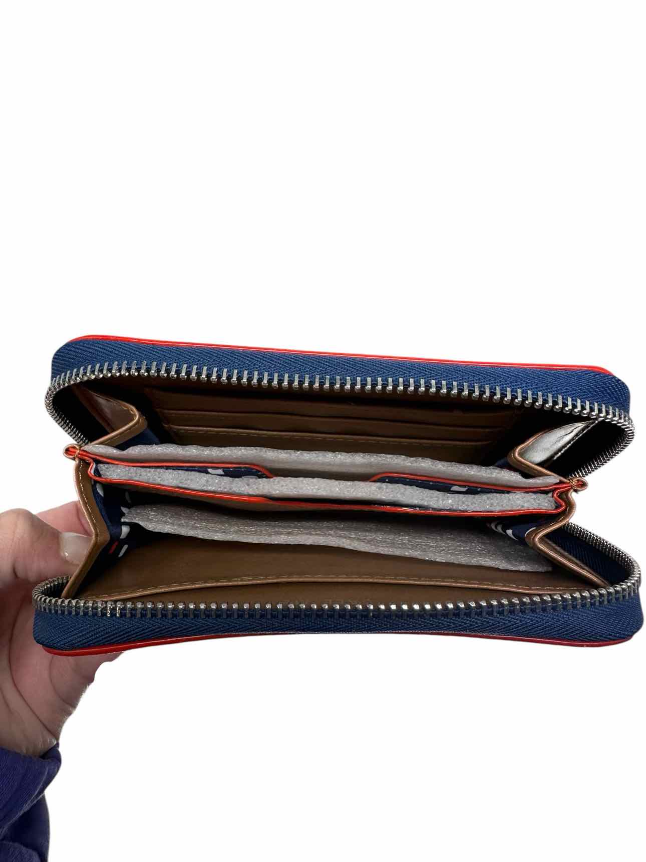 Stella & Dot Chelsea Tech Wallet Blue Stripe w/ Red Trim  **NEW**