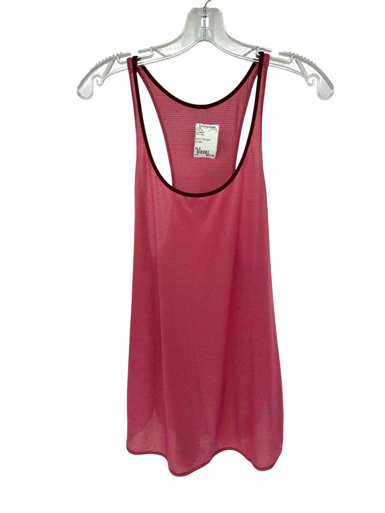 Lululemon What The Sport Singlet Pink Size 8 Tank Top