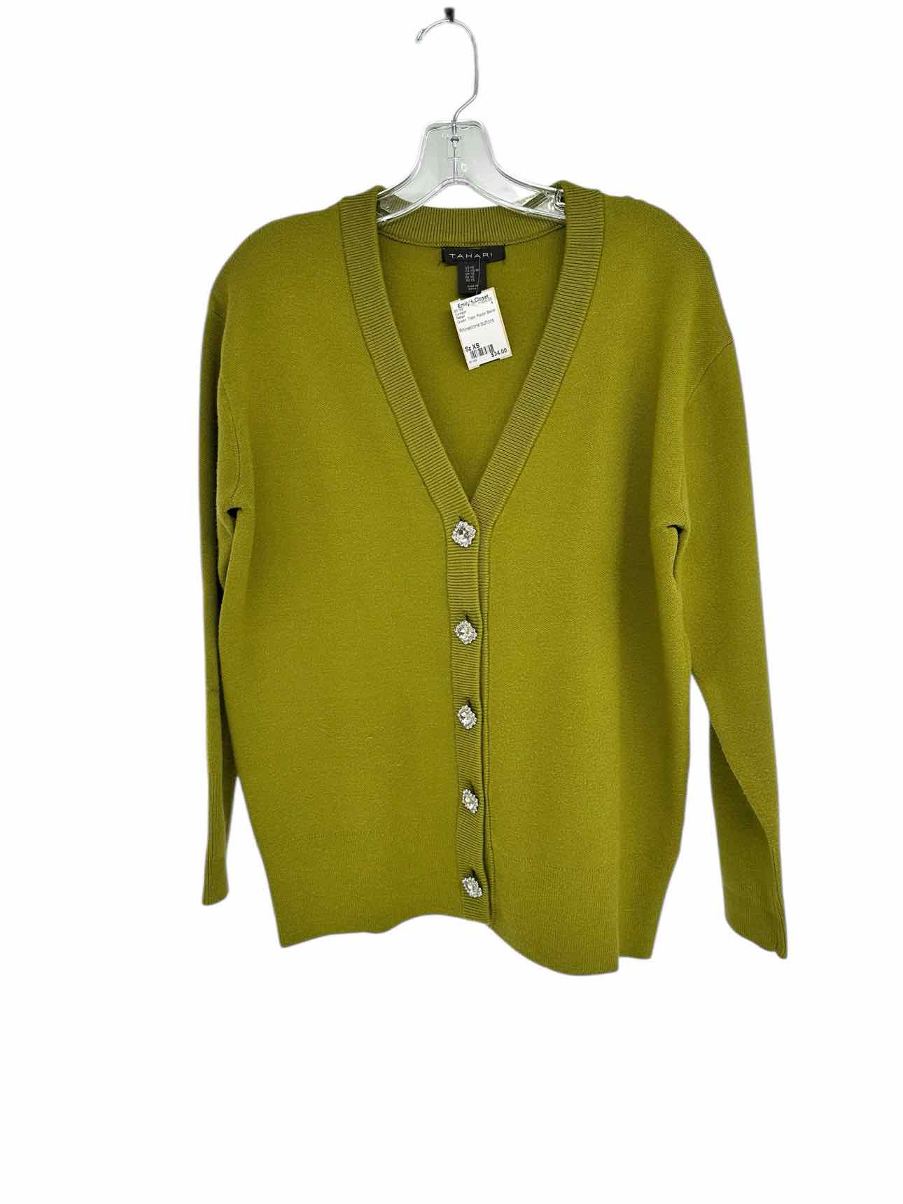 Tahari Green Size XS Cardigan
