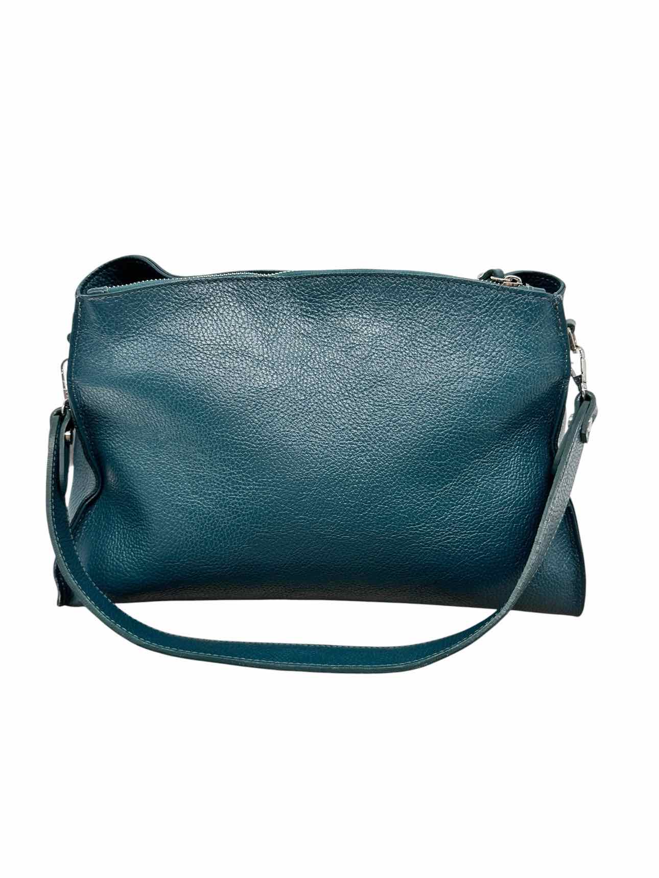 Viola Castellani Teal Leather Shoulder Bag