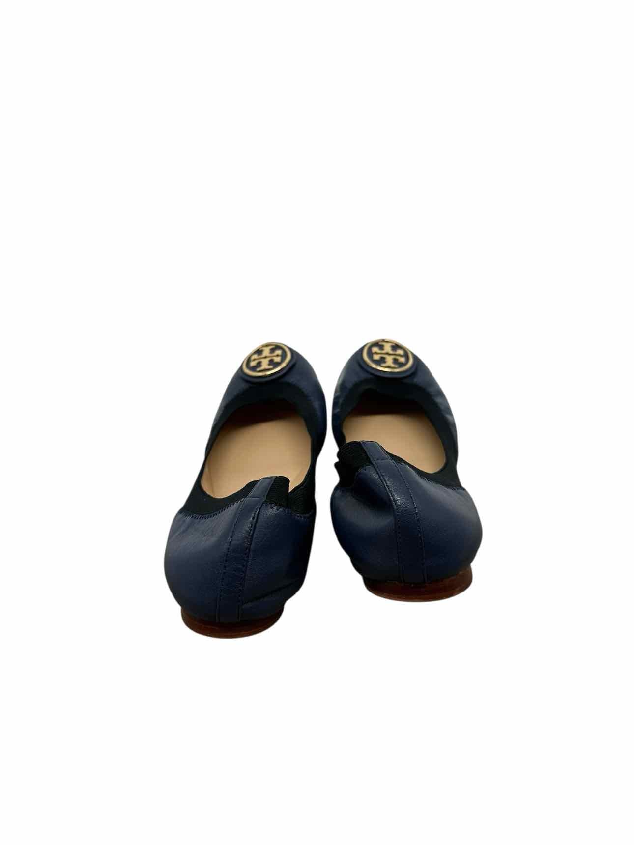 Tory Burch Caroline Ballet Flats Navy Shoe Size 10