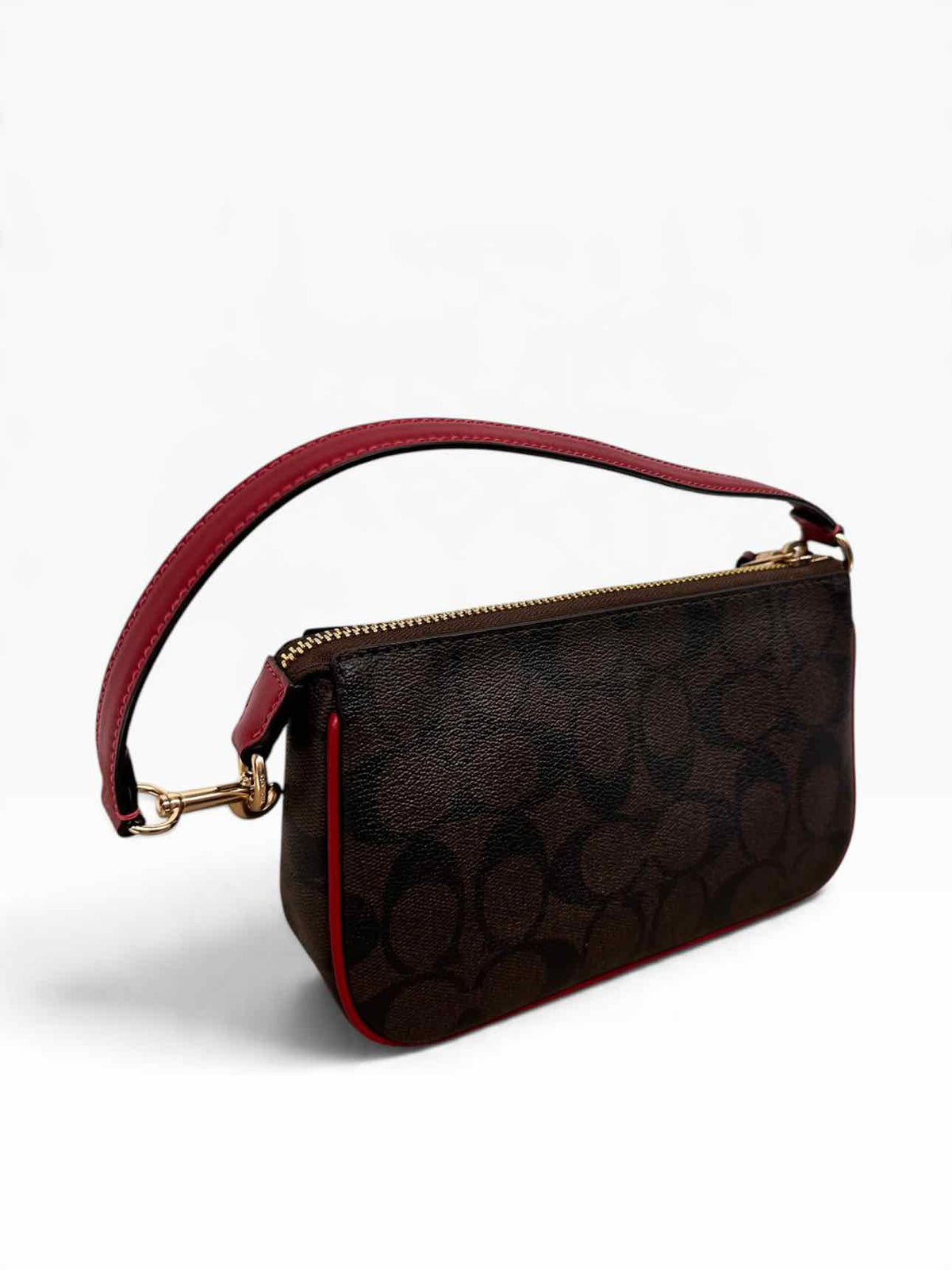 Coach Nolita Brown Coated Canvas Wristlet