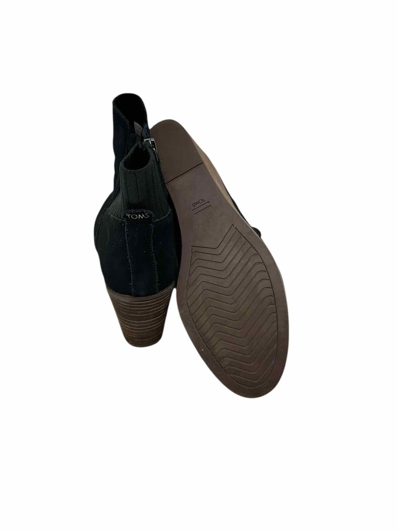 Toms Joanna Wedge Black Bootie Shoe Size 10
