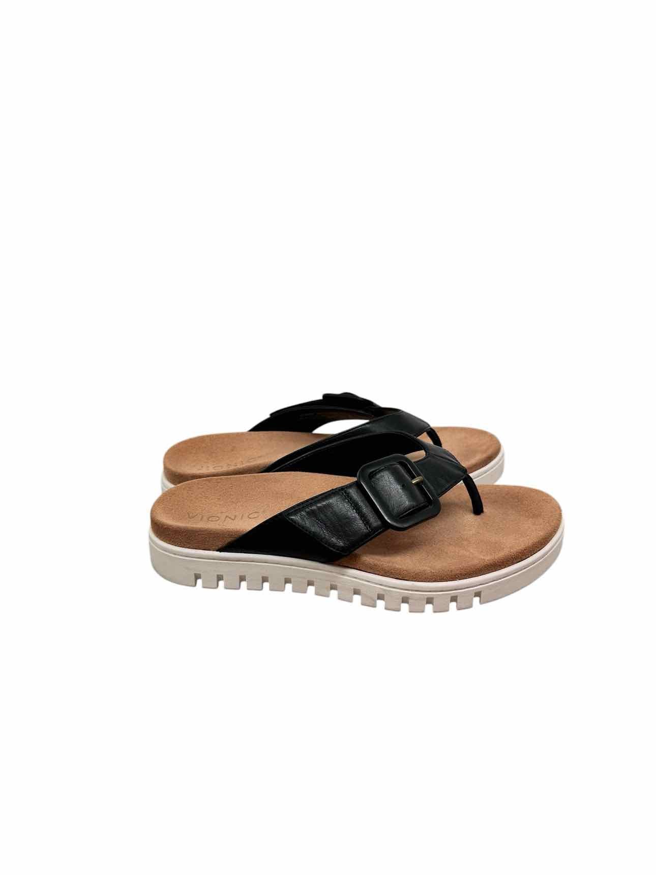 Vionic Uptown Marin Black Flip Flops Shoe Size 7.5
