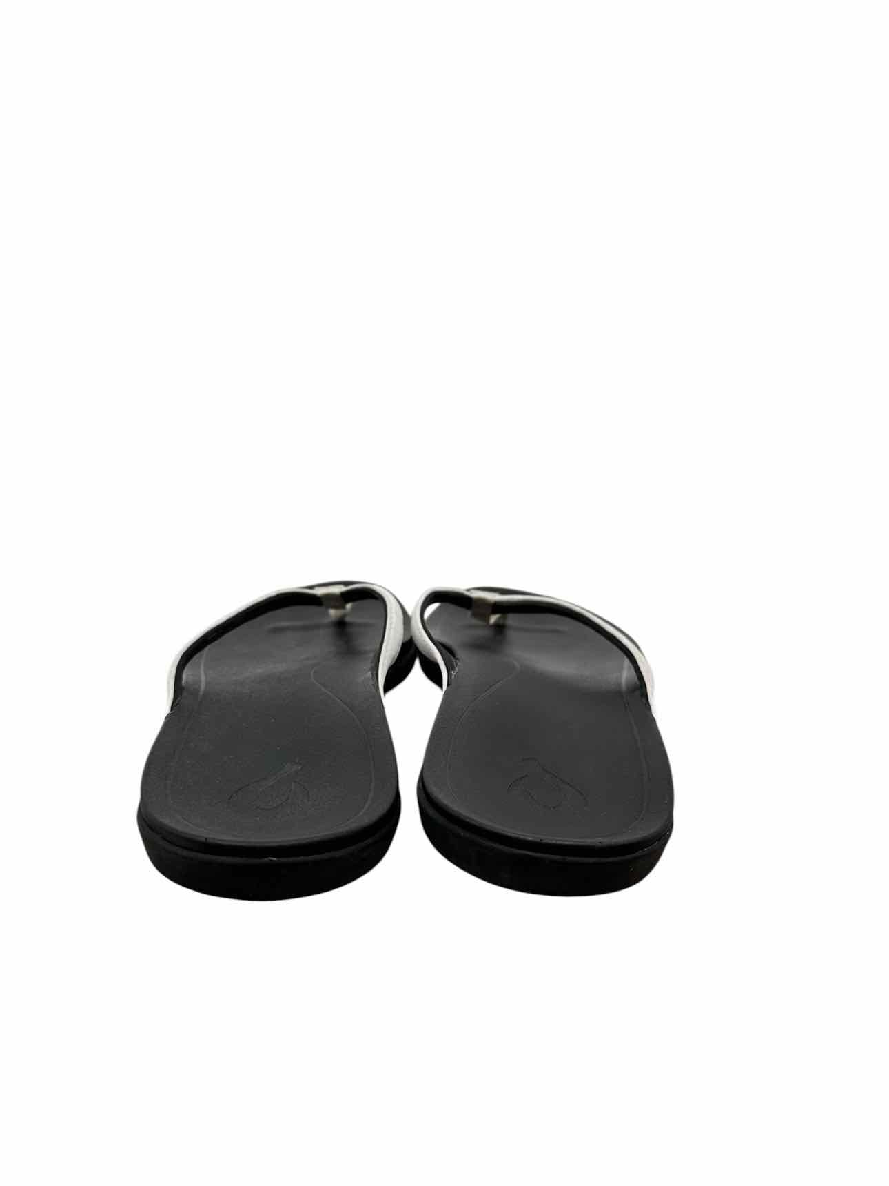Olukai White Hoopio Malua Flip Flops Shoe Size 8