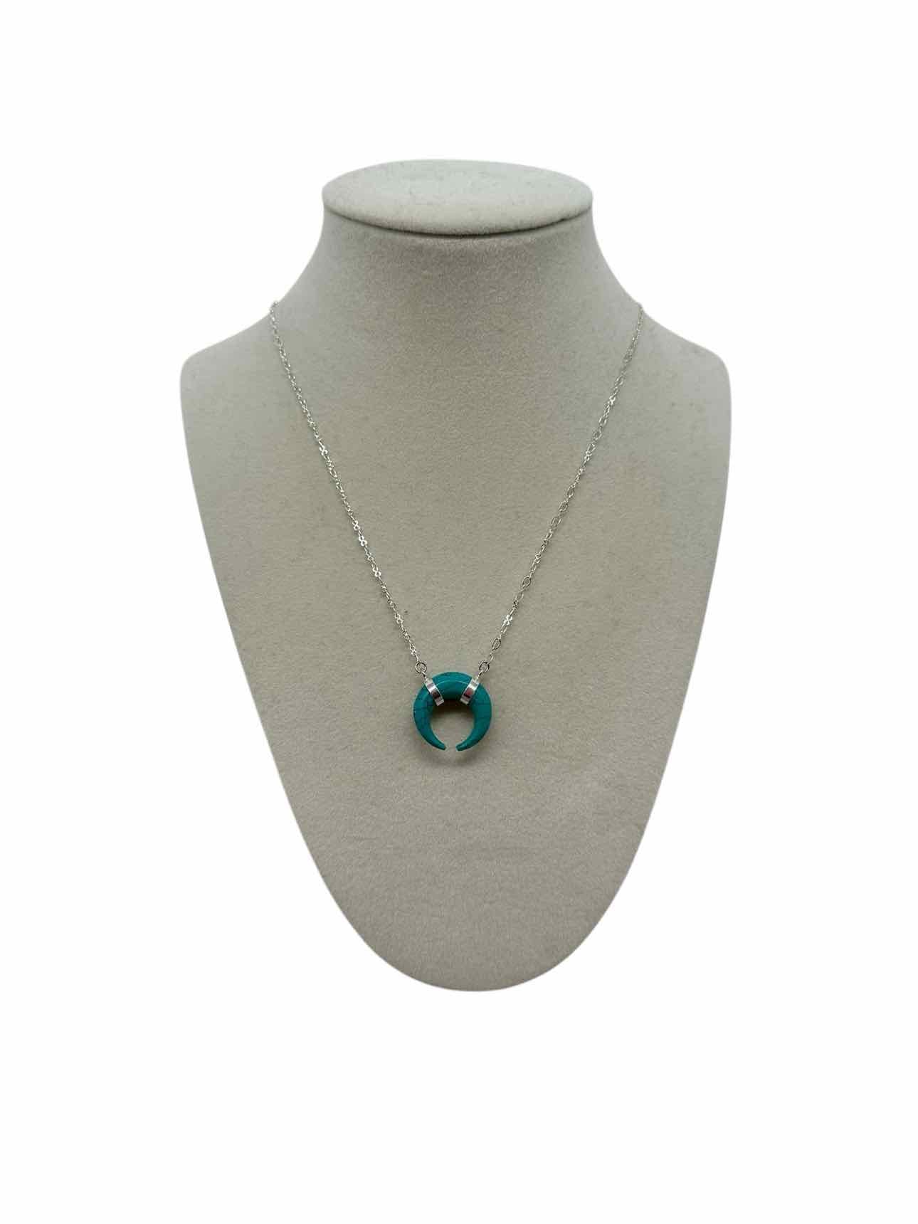 Elizabeth Stone Turqoise Crescent Pendant Necklace