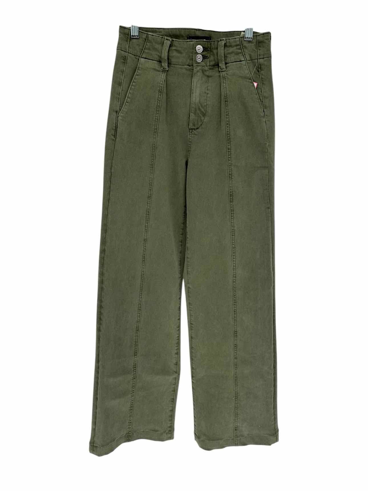 Paige  Brooklyn Wide Leg Green Jeans Size 0