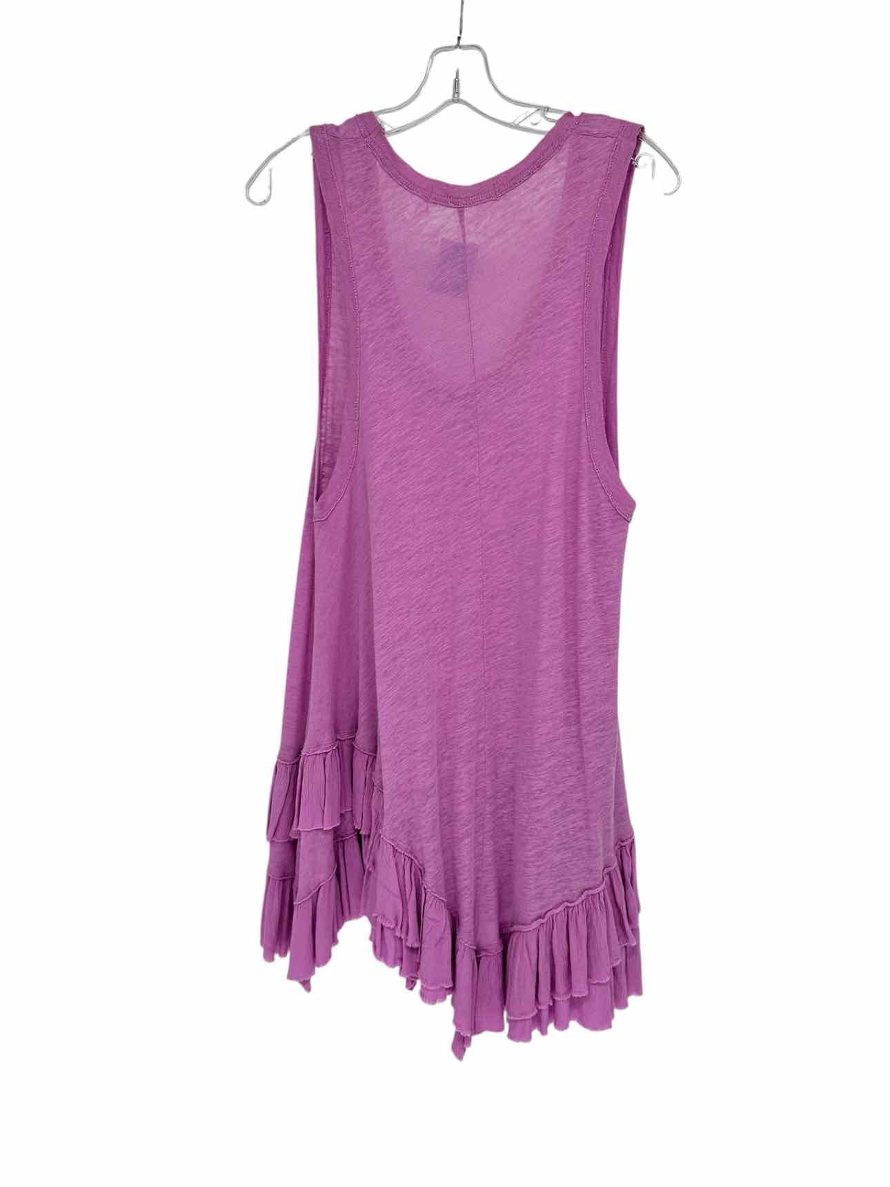 We The Free Sasha Shimmy Ruffle Hem Tank in Euphoric Lilac Size S