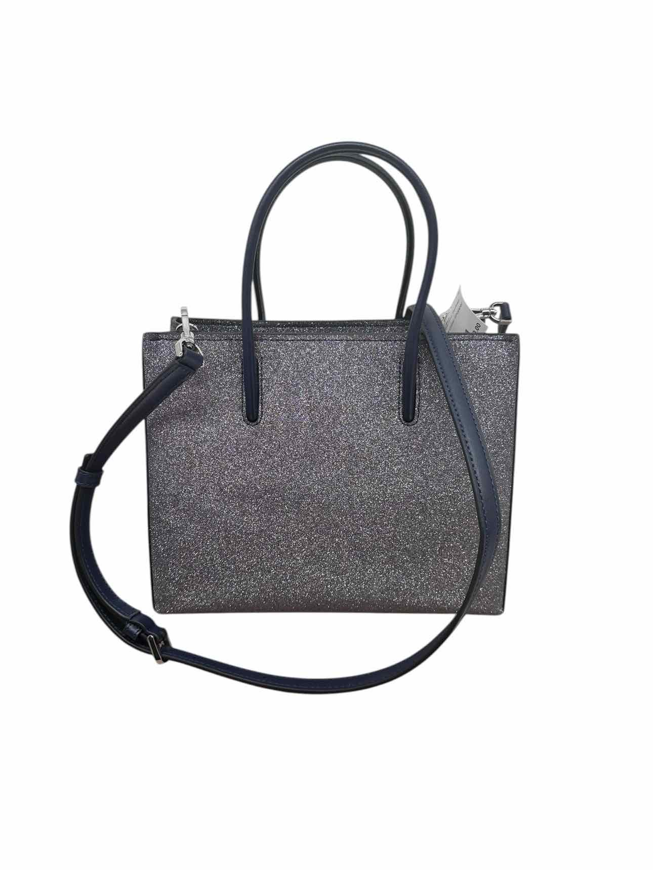Kate Spade Trista Glitter Shopper Navy Leather Tote