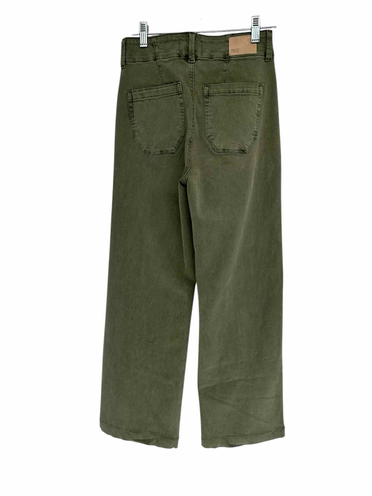 Paige  Brooklyn Wide Leg Green Jeans Size 0